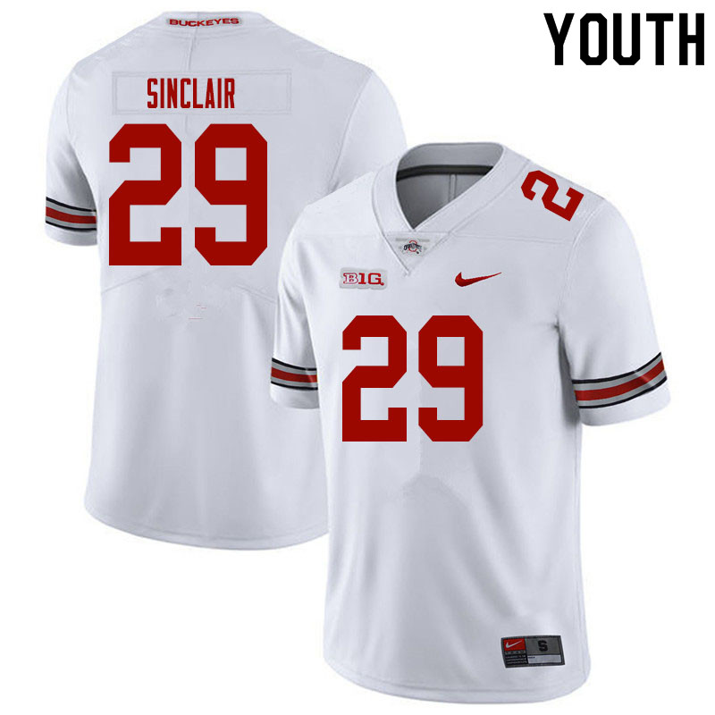 Youth #29 Darryl Sinclair Ohio State Buckeyes College Football Jerseys Sale-White
